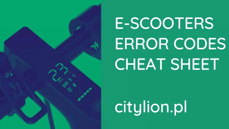 Error codes cheat sheet for electric scooters