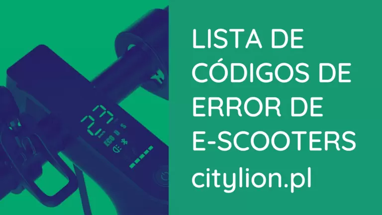 Hoja de trucos de códigos de error para scooters eléctricos