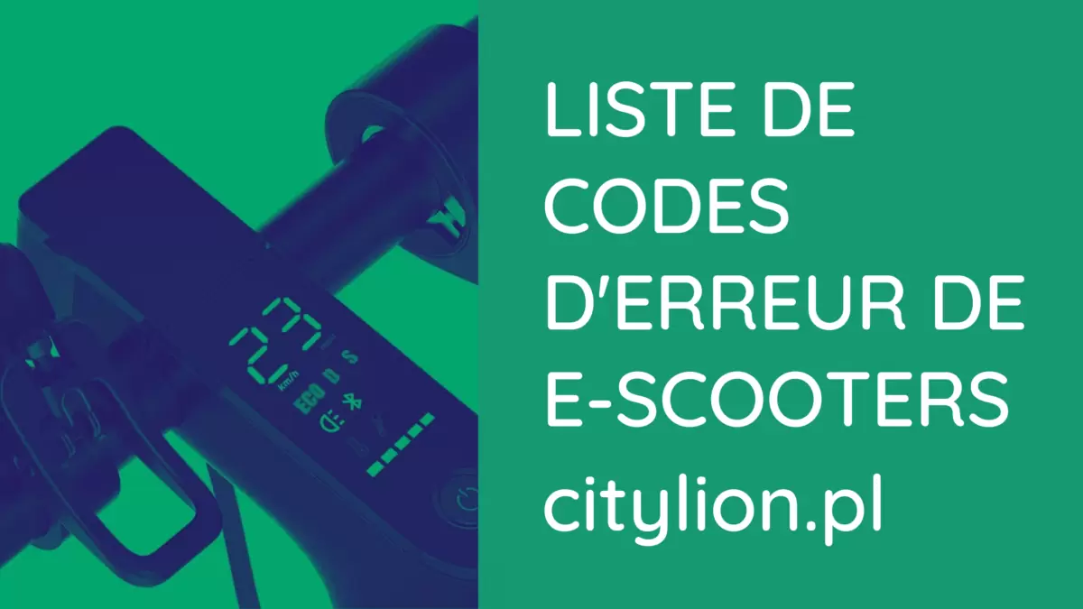 Codes d'erreur pour les scooters électriques